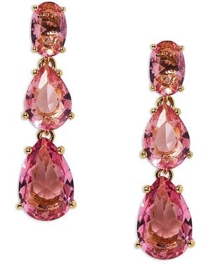 Nadri Natural Beauty Short Drop Earrings - Red