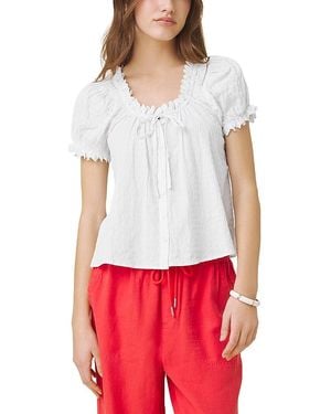 Splendid Gigi Puff Sleeve Top - White