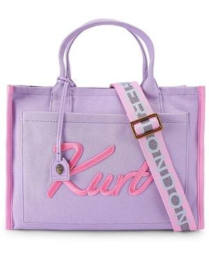 Kurt Geiger Large Canvas Tote - Purple
