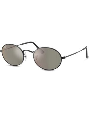 Ray-Ban Oval Sunglasses, 51Mm - Metallic