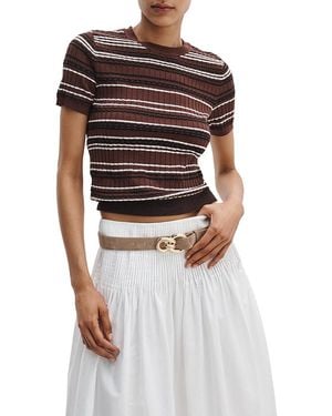 Rag & Bone Karina Stripe Short Sleeve Sweater - Multicolor