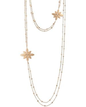 Pasquale Bruni 18K Ghirlanda Flower Layered Sautoir Necklace, 37.7 - White