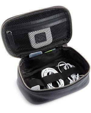 ROYCE New York Leather Tech Accessory Travel Storage Case - Black