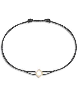 Dinh Van Open Cube Charm Cord Slider Bracelet - Metallic