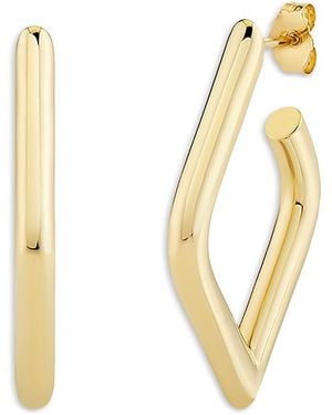 Sydney Evan 14K Large Pure Hollow Tube Earrings - Metallic