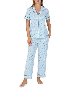 Kate Spade Short Sleeve Notch Pajama Set - Blue