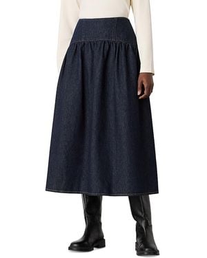 Whistles Waisted Midi Skirt - Blue