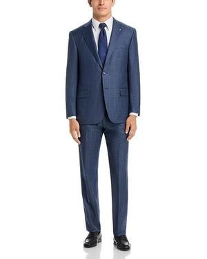 Hart Schaffner Marx New York Fit Sharkskin Tonal Windowpane Wool Suit - Blue