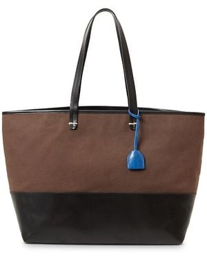 Clare V. Volie Canvas & Leather Tote - Brown