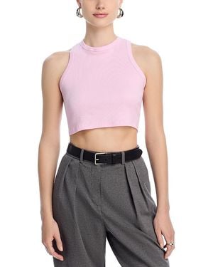 Aqua Rosie Cropped Racerback Tank - Purple