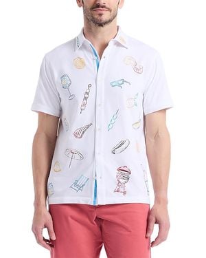 Robert Graham Out Of Office Short Sleeve Knit Shirt - White