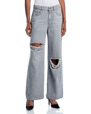 Area High Rise Wide Leg Jeans - Blue