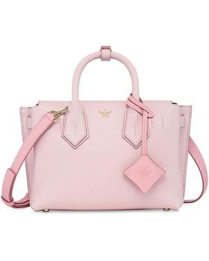 MCM Milla Small Leather Tote - Pink