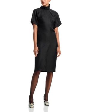 TOTEME Silk Reverse Collar Dress - Black