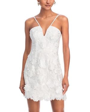 Aqua 3D Flower Spaghetti Strap Mini Dress - White