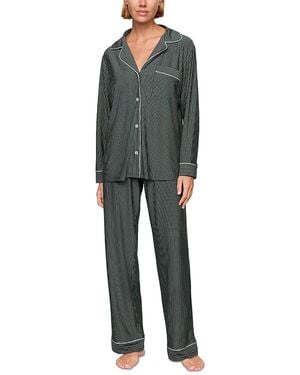 Eberjey Gisele Printed Long Pajama Set - Green