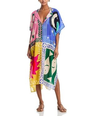 Echo Summer Escape Caftan Swim Cover-Up - Blue