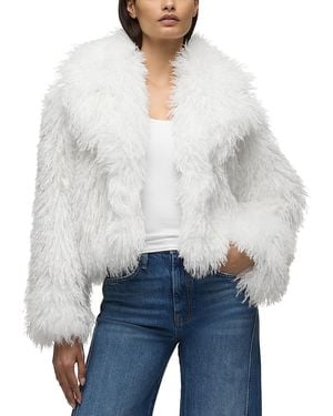 Hudson Jeans Mongauxlian Cropped Faux Fur Jacket - White