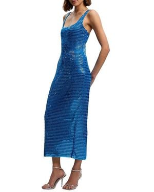 Karen Millen Crystal Embellished Jersey Midi Dress - Blue