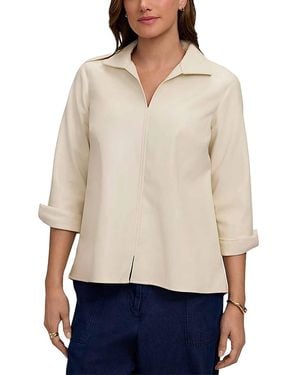 Foxcroft Agnes Faux Leather Shirt - Natural