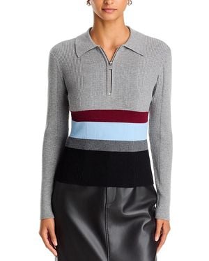 Toccin Faye Half Zip Polo Sweater - Gray