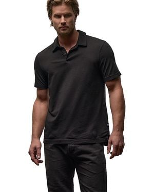 James Perse Sueded Jersey Polo - Black