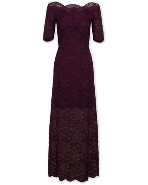 Rabanne Lace Off Shoulder Dress - Purple