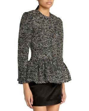 LIBEROWE Beaded Button Peplum Jacket - Black