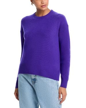 Aqua 100% Cashmere Crewneck Sweater - Purple