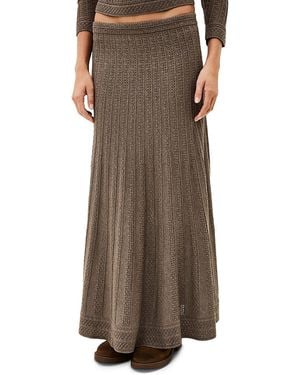 Ba&sh Doha Stitched Sweater Skirt - Brown