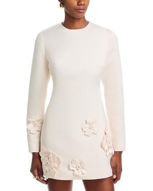 LEO LIN Aliza Long Sleeve Petal Mini Dress - White