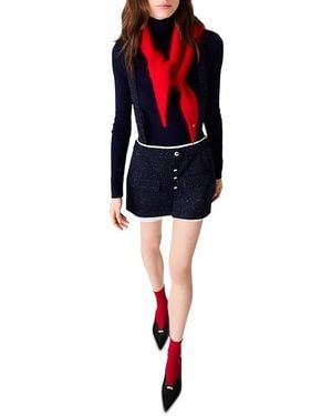 Maje Amila Contrast Tweed Skort - Red
