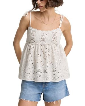 Nobody's Child Mixed Media Camisole Top - White