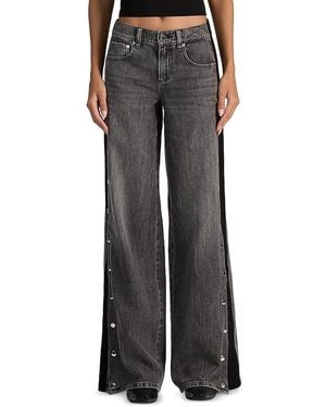 Alice + Olivia Amazing Low Rise Wide Leg Jeans - Gray