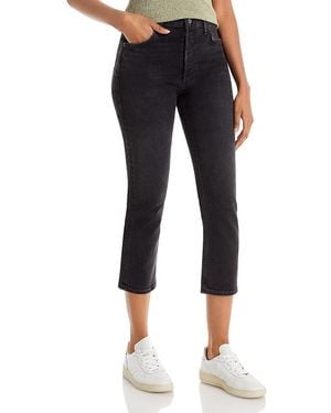 Agolde Riley High Rise Cropped Straight Jeans - Black