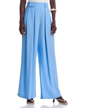 Aqua Pleated Wide Leg Pants - Blue