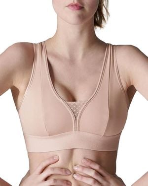 Simone Perele Harmony Low Impact Lace Trim Sports Bra - Pink