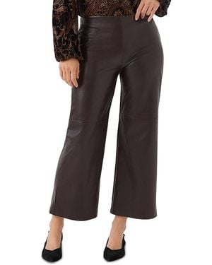 Karen Kane Faux Leather Pull On Ankle Pants - Black