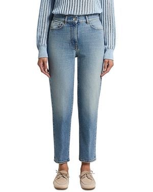 Peserico Low Rise Straight Crop Jeans - Blue