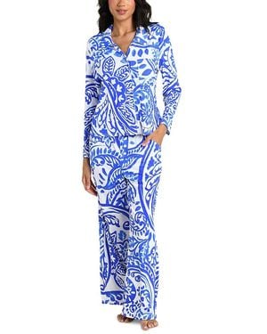 La Blanca Painted Paisley Pajama Set - Blue