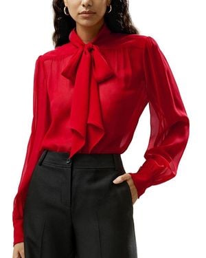 LILYSILK Bow Tie Silk Jasmine Blouse - Red