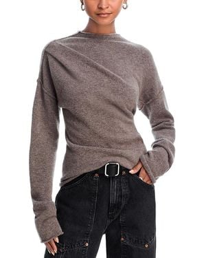 Helmut Lang Plush Slouchy Crewneck Sweater - Gray