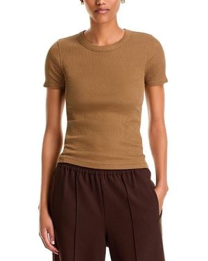 Rag & Bone The Essential Rib Crewneck Tee - Brown