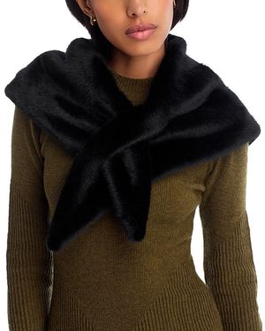 Herno Faux Fur Triangle Foulard - Black