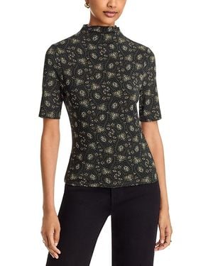 Veronica Beard James Mock Neck Top - Black