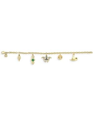 Sydney Evan 14K Wicked Elphaba Multi Charm Chain Bracelet - Metallic