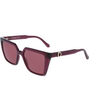 Ferragamo Renew Gancini Square Sunglasses, 54Mm - Purple