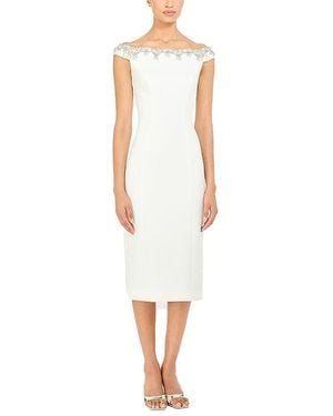 Jenny Packham Valorie Beaded Off-Shoulder Midi Dress - White