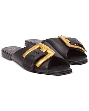 Balmain Anthem Flat Sandals - Black