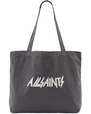 AllSaints Backstage Cotton Logo Tote Bag - Black